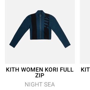 KITH - cropped navy zip up size small